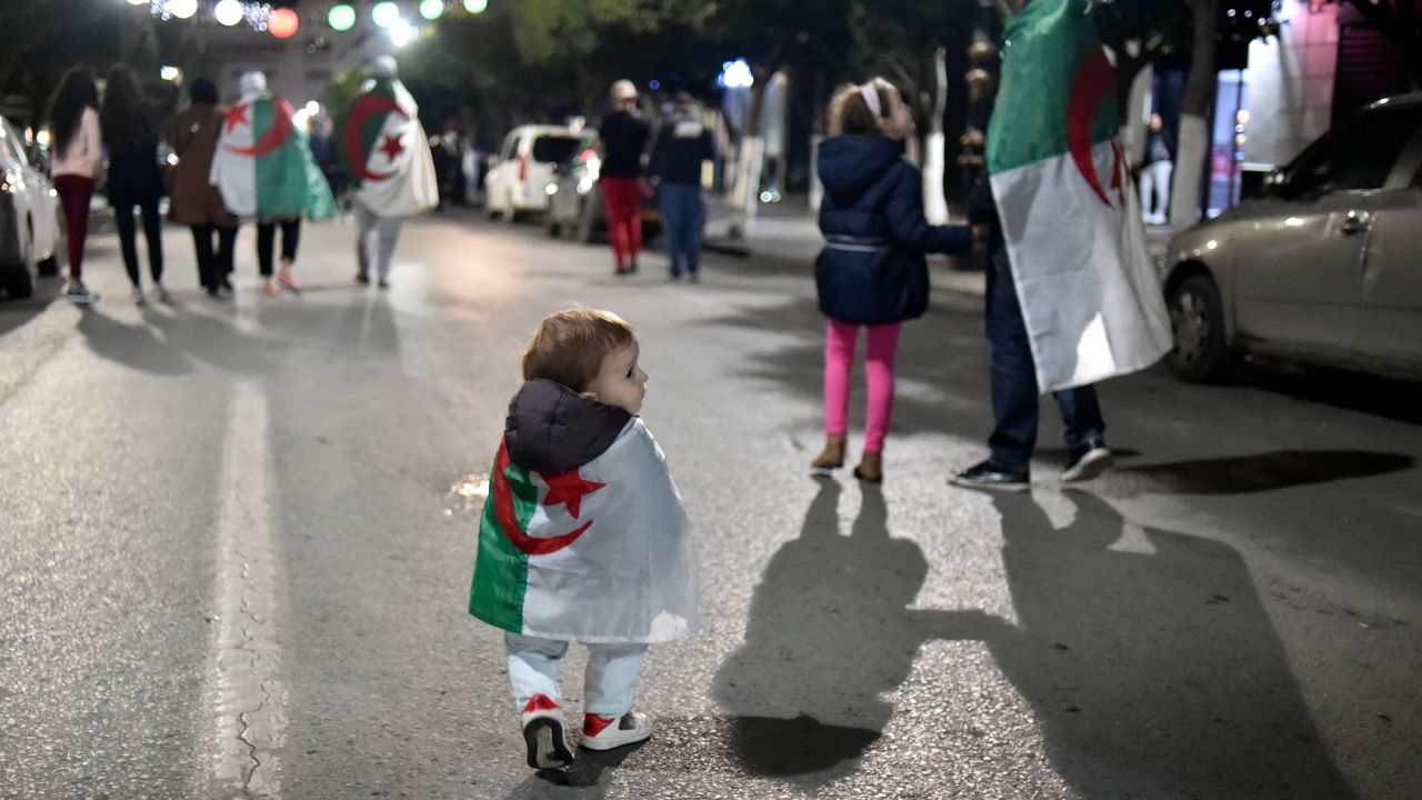 Many Algerians brought their children to celebrations on Tuesday night.