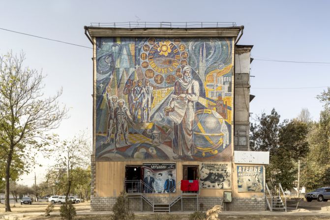 Avicenna mosaic (1988). Dushanbe, Tajikistan