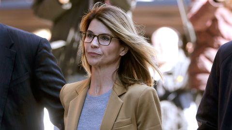 Actress Lori Loughlin arrives Wednesday at federal court in Boston.