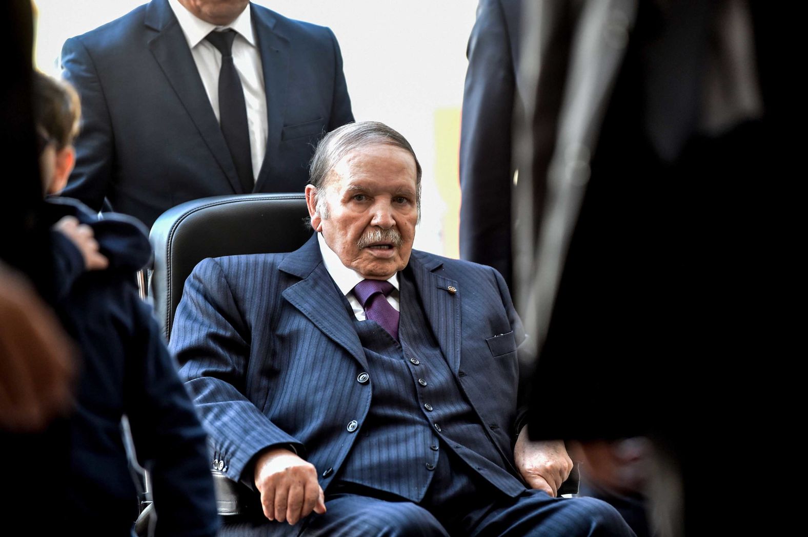 Bouteflika is pictured at a polling station in Algiers in November 2017.