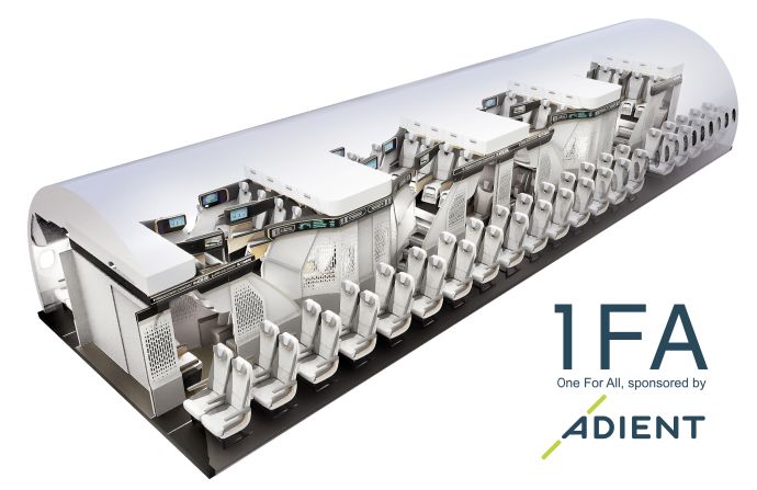 <strong>University:</strong> Sahngseok Lee from South Korea's Hongik University won for his "1 For All" concept, a Tetris-like cabin configuration designed in collaboration with seating manufacturer Adien.