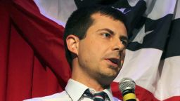 (FILES) In this file photo taken on September 26, 2016 Sound Bend Indiana Mayor Peter Buttigieg talks about Republican Vice-presidential candidate Mike Pence in front of potential voters at a Hillary Clinton debate watching party for the LGBT community in Chicago, Illinois. - He is a longshot candidate, but South Bend Mayor Pete Buttigieg said January 23, 2019 he is jumping into the burgeoning 2020 Democratic field challenging Donald Trump, aiming to become the first openly gay presidential nominee. Should he win, the 37-year-old wunderkind, a US Navy reservist who took leave from his mayoral duties to serve in Afghanistan, would also be America's youngest-ever commander in chief.
Buttigieg announced that he has formed a presidential exploratory committee, a key opening step to formally launching a bid. (Photo by DEREK HENKLE / AFP) / ALTERNATIVE CROP 
TO GO WITH AFP STORY "Buttigieg enters 2020 race, would be 1st openly gay nominee"        (Photo credit should read DEREK HENKLE/AFP/Getty Images)