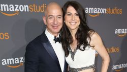 BEVERLY HILLS, CA - JANUARY 08:  Amazon Founder/CEO Jeff Bezos (L) and MacKenzie Bezos attend Amazon Studios Golden Globes Celebration at The Beverly Hilton Hotel on January 8, 2017 in Beverly Hills, California.  (Photo by Joe Scarnici/Getty Images for Amazon)