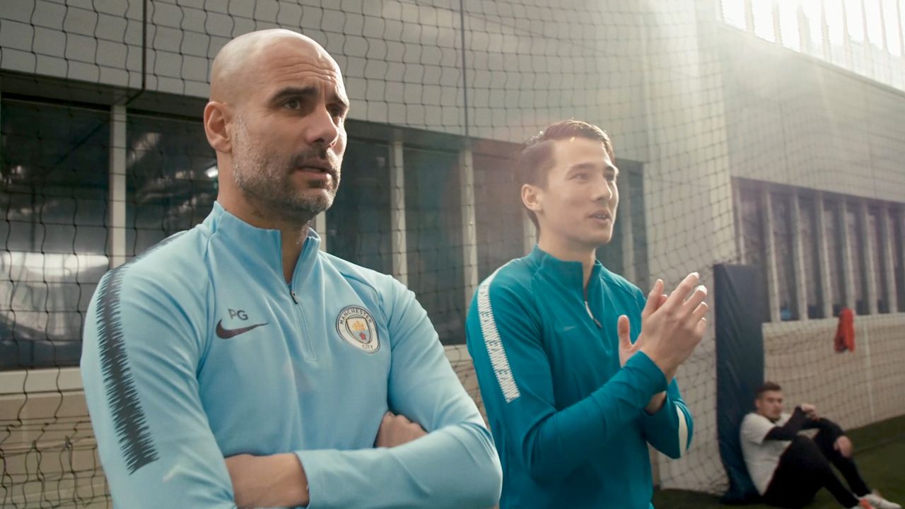 Guardiola casts an observant eye over Kitchener FC's Sunday league players.