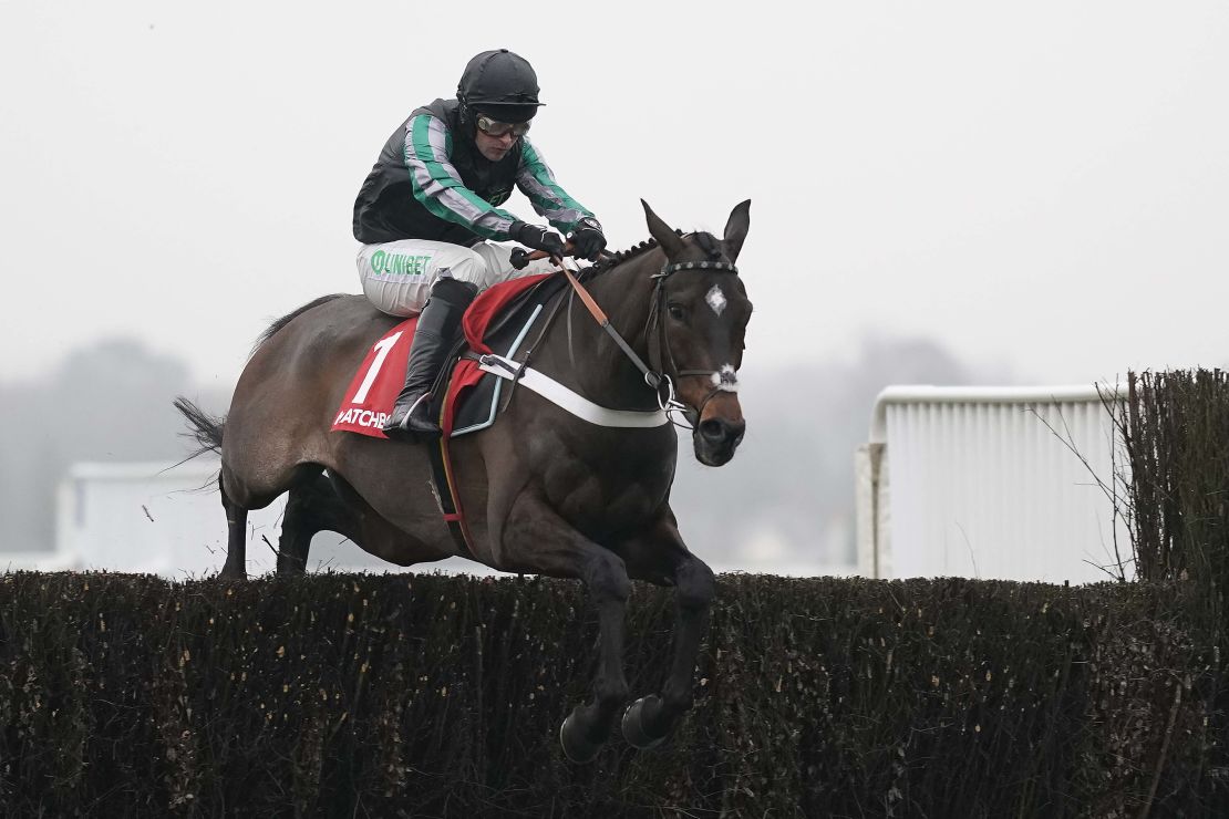 Altior, Matthews' hero, racing at Cheltenham in January 2019.