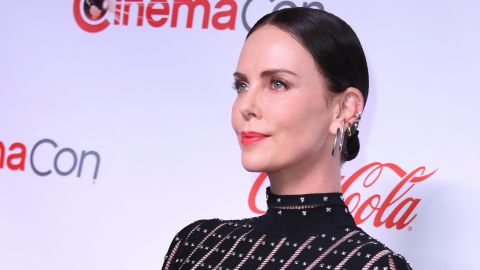 CinemaCon Comedy Stars of the Year Award for "Long Shot" co-recipient actress Charlize Theron arrives for the 2019 Big Screen Achievement Awards at the Omia nightclub at Caesars Palace in Las Vegas on April 4, 2019. (Photo by VALERIE MACON / AFP) (Photo credit should read VALERIE MACON/AFP/Getty Images)