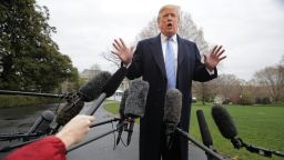 President Donald Trump talks to reporters as he leaves the White House April 05, 2019 in Washington, DC.