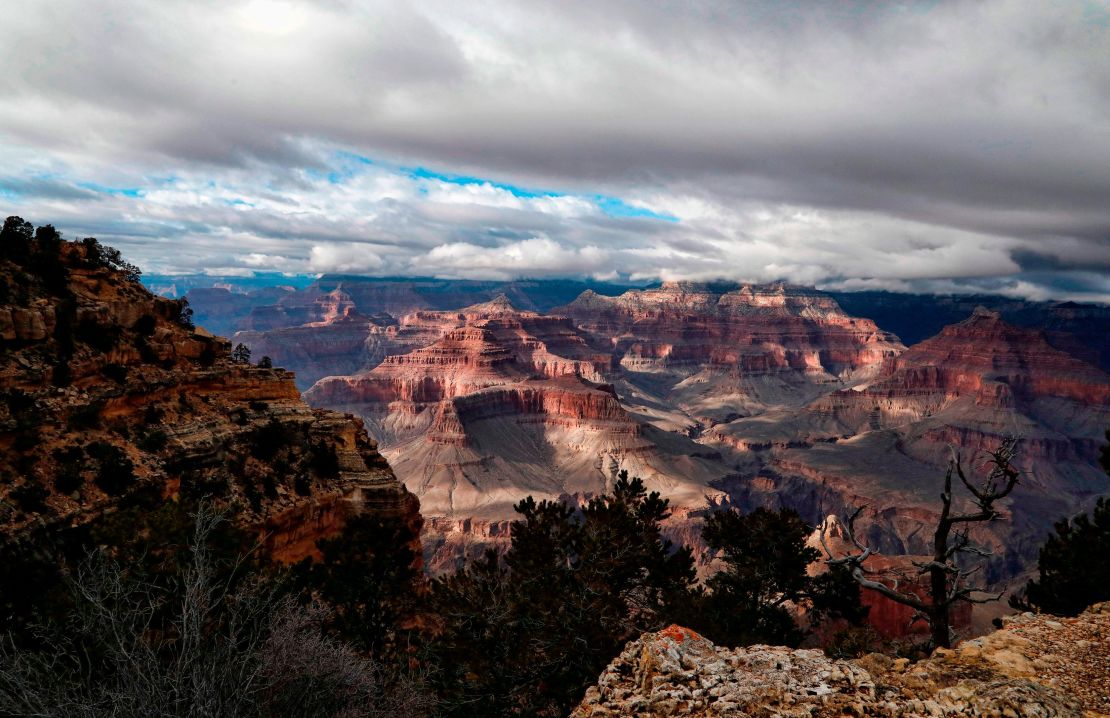 The view of the South Rim of the Grand Canyon is spectacular. 