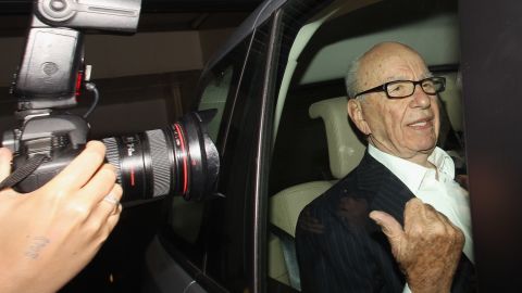 LONDON, ENGLAND - JULY 12: Rupert Murdoch, the chief executive officer of News Corp., is driven from his apartment on July 12, 2011 in London, England. Allegations emerged yesterday that private investigators working for The Sun and The Sunday Times newspapers, owned by Mr Murdoch's company, targeted former Prime Minister Gordon Brown to obtain bank details and his son's medical records. (Photo by Oli Scarff/Getty Images)