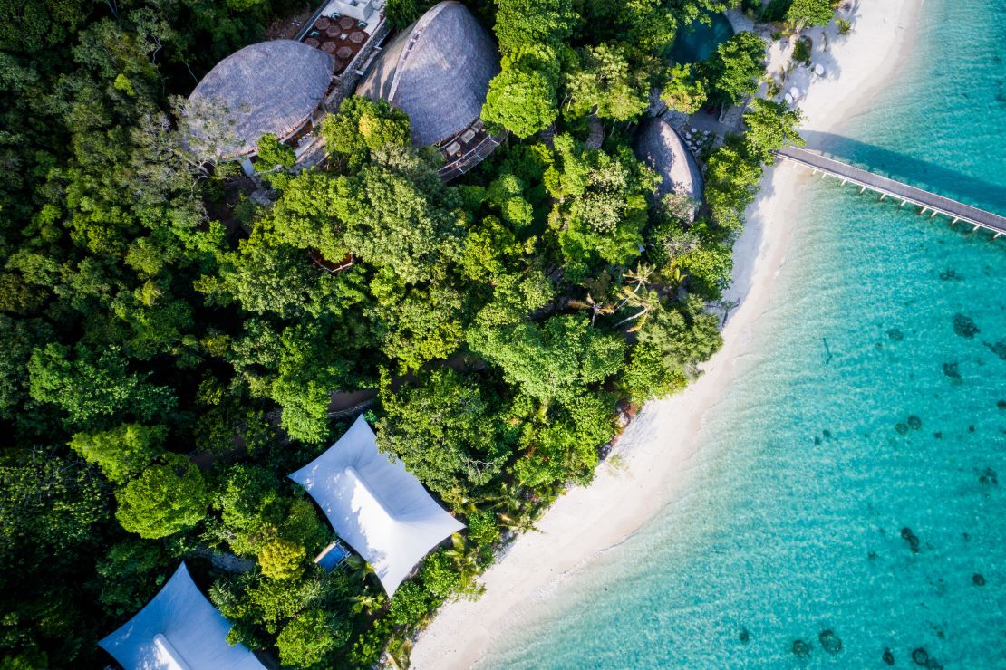 Aerial view of Bawah Reserve. 