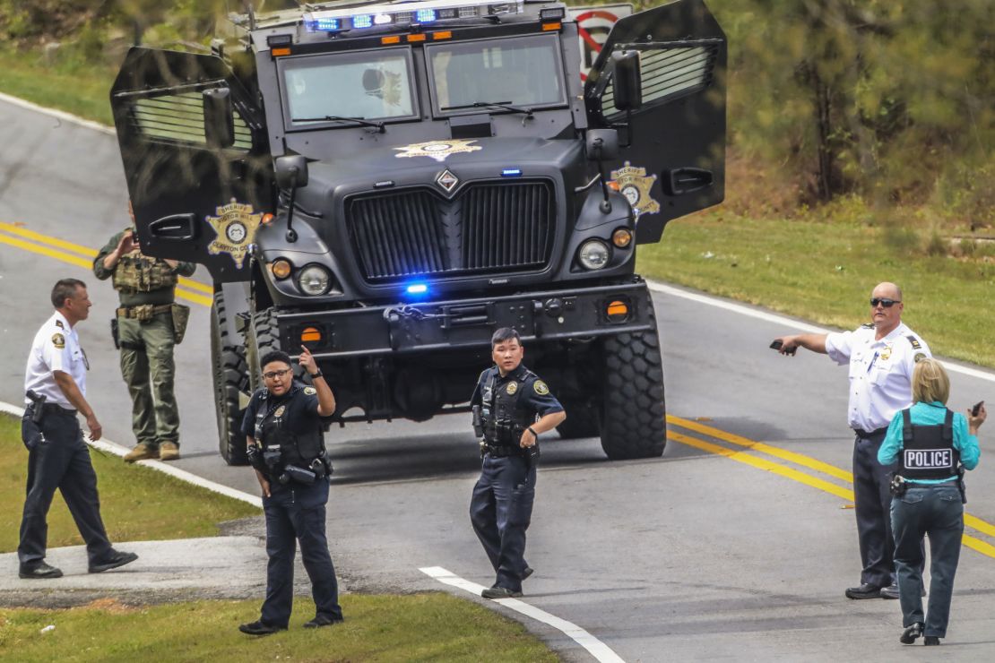 Several law enforcement agencies were called after a suspect barricaded himself Thursday inside a home in Henry County, Georgia.
