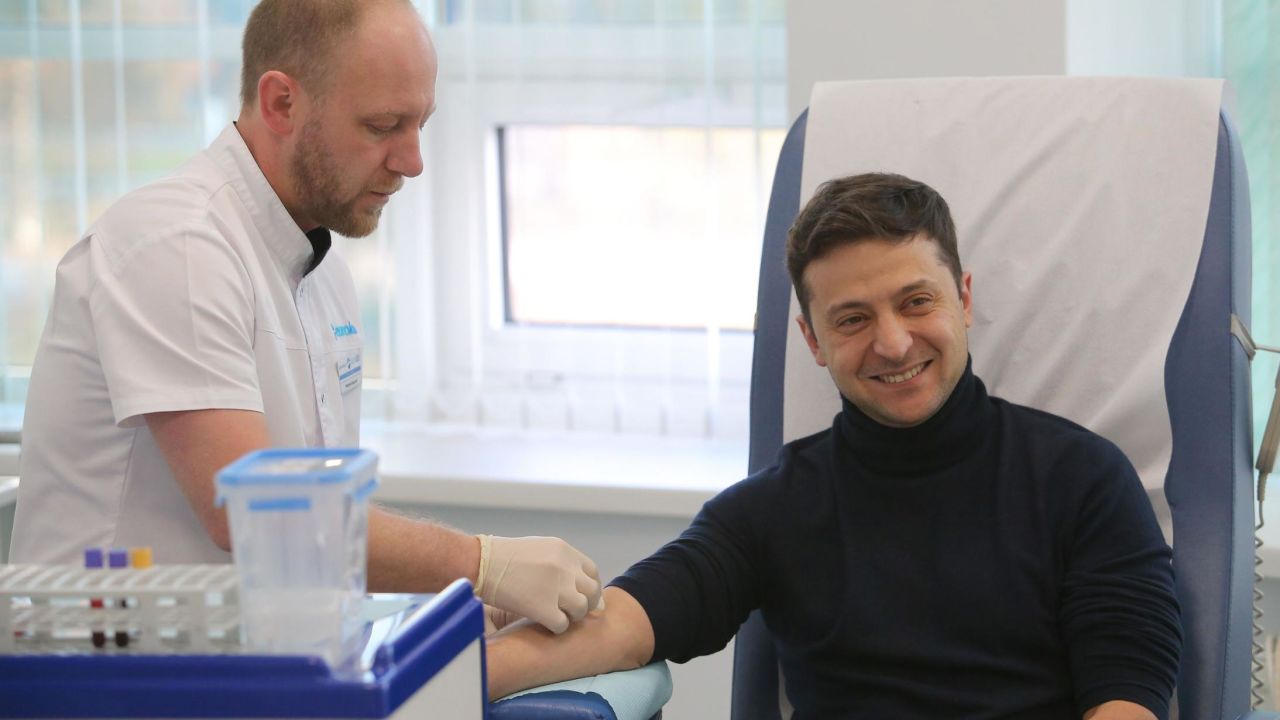 Zelensky undergoes his test at a private clinic.