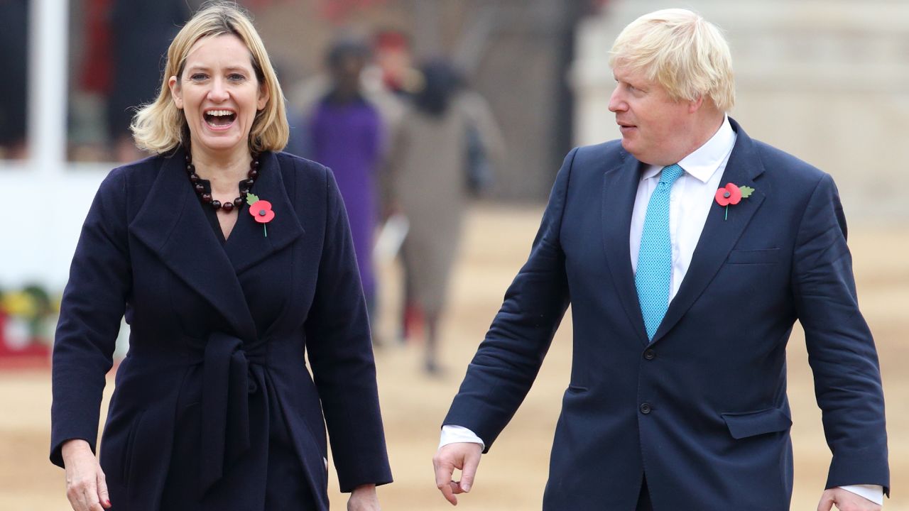 British papers have reported that Amber Rudd, left, and Boris Johnson might unite on a joint ticket.