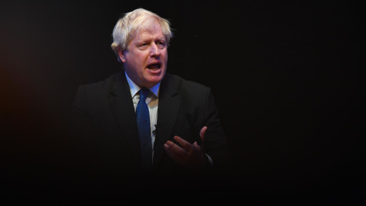 Boris Johnson delivers a Brexit speech during the Conservative Party Conference on October 2, 2018, in Birmingham, England.