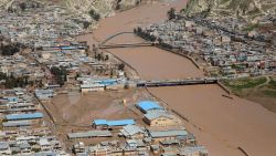 This picture shows a general view of the flooded city of Poldokhtar in the Lorestan province, on April 02, 2019. - Iranian emergency services were bracing for widespread flooding on April 3 with mass evacuations planned as extensive rainfalls in regions neighbouring Khuzestan converge on the oil-rich southwestern province. (Photo by Aziz Babanejad / TASNIM NEWS / AFP)        (Photo credit should read AZIZ BABANEJAD/AFP/Getty Images)