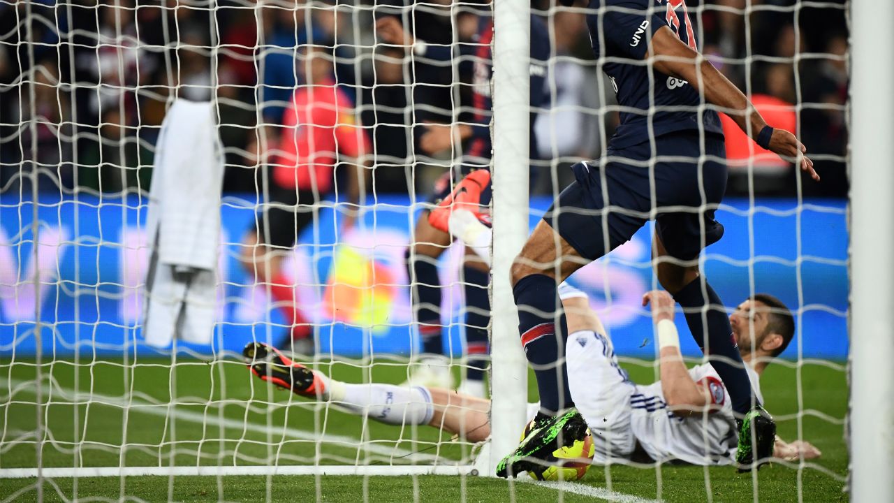The ball was about to cross the line before Choupo-Moting took a bizarre touch.