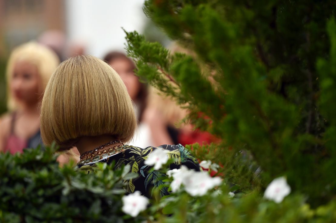 Anna Wintour attends Oscar De La Renta's 2018 show, in New York City.