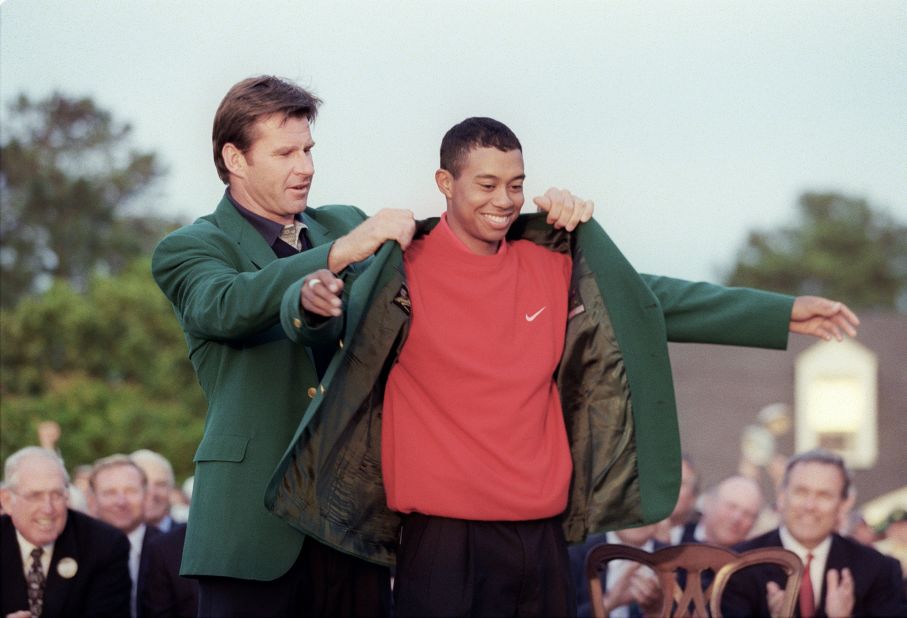 Tiger Woods' 1997 win for the first of 14 majors so far made him the youngest Masters champion at the age of 21.