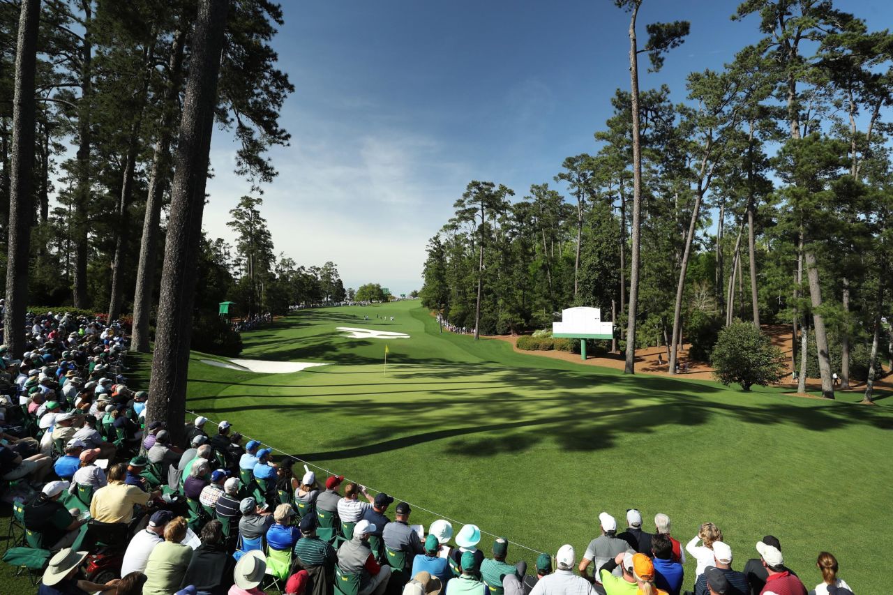 Augusta's vistas are consistently spell-binding with the pines framing the holes and the lush grass, ice white of the bunkers and explosions of color from the flowers and patrons adding to the allure.   