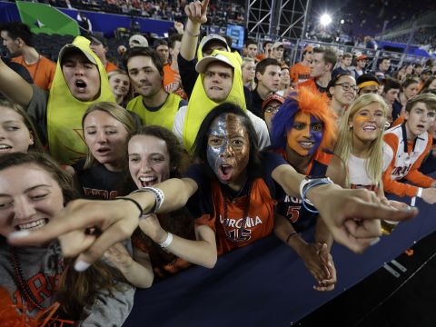 Virginia fans cheer before the game.