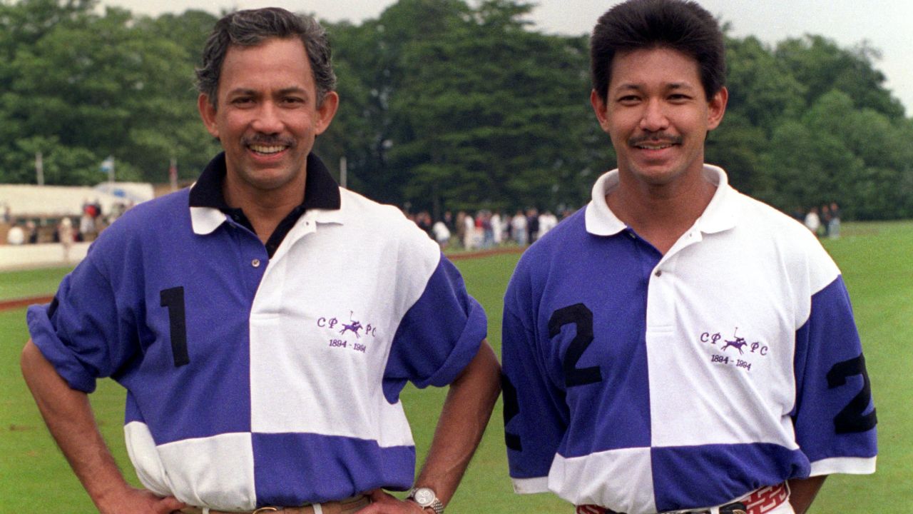 The sultan of Brunei (left) with his brother Prince Jefri Bolkiah, pictured together after a polo match.