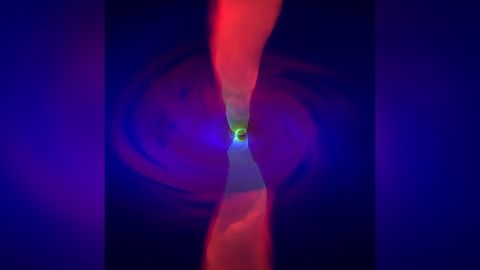 The EHT project released this simulation image showing the accretion flow around Sagittarius A