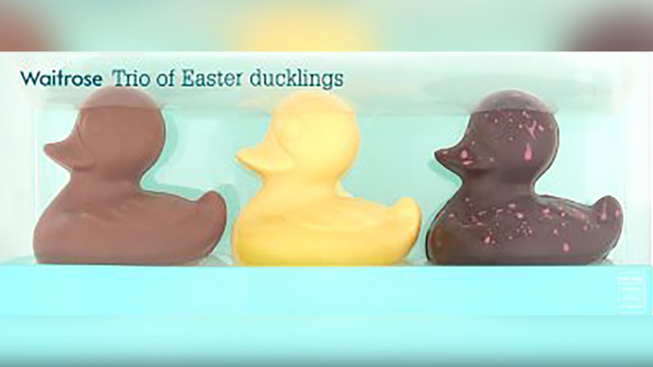 Grocery chain Waitrose has been accused of racism for labeling the dark chocolate duckling as 'Ugly' in its 'Trio of Easter ducklings' product.