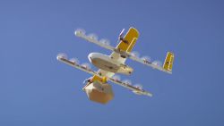 A Wing drone in flight in Australia.