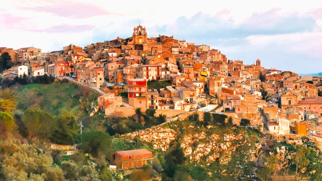 Mussomeli is located on a hilltop in Sicily.