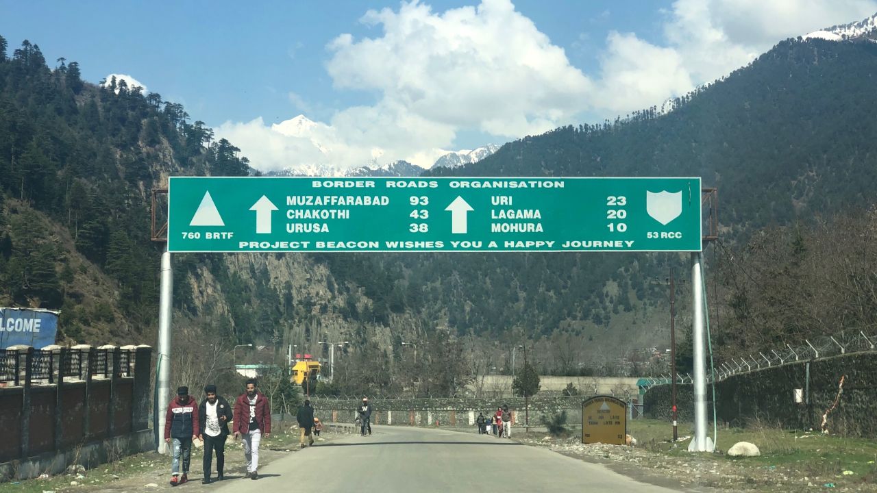 Signposts on the road between Uri and Srinagar.