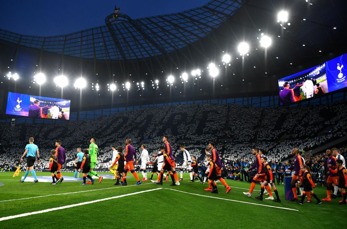 Tottenham's 17,500-capacity south stand, modeled on Borussia Dortmund's famous 'Yellow Wall.'