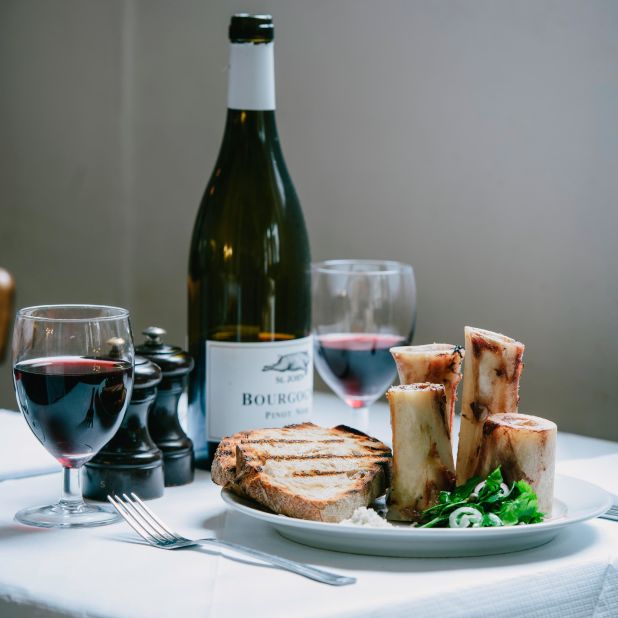 St. John restaurant in London specializes in nose to tail cooking which aims to use every part of the animal. Their most iconic dish is roast bone marrow and parsley salad, which uses veal shin bones.