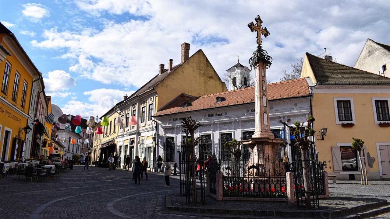 Szentendre is situated on the Danube River.