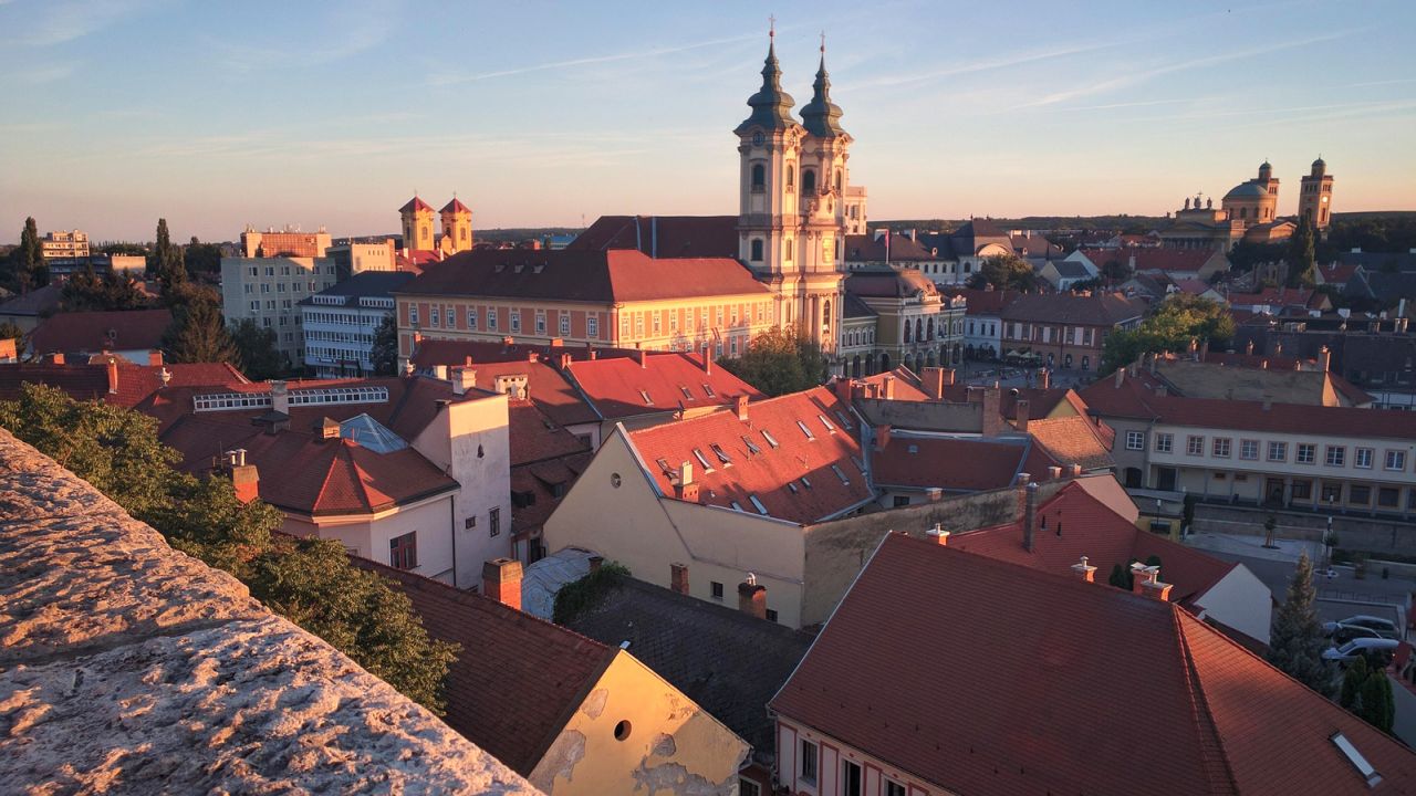 Eger is positioned on the hills of the Bükk Mountains.