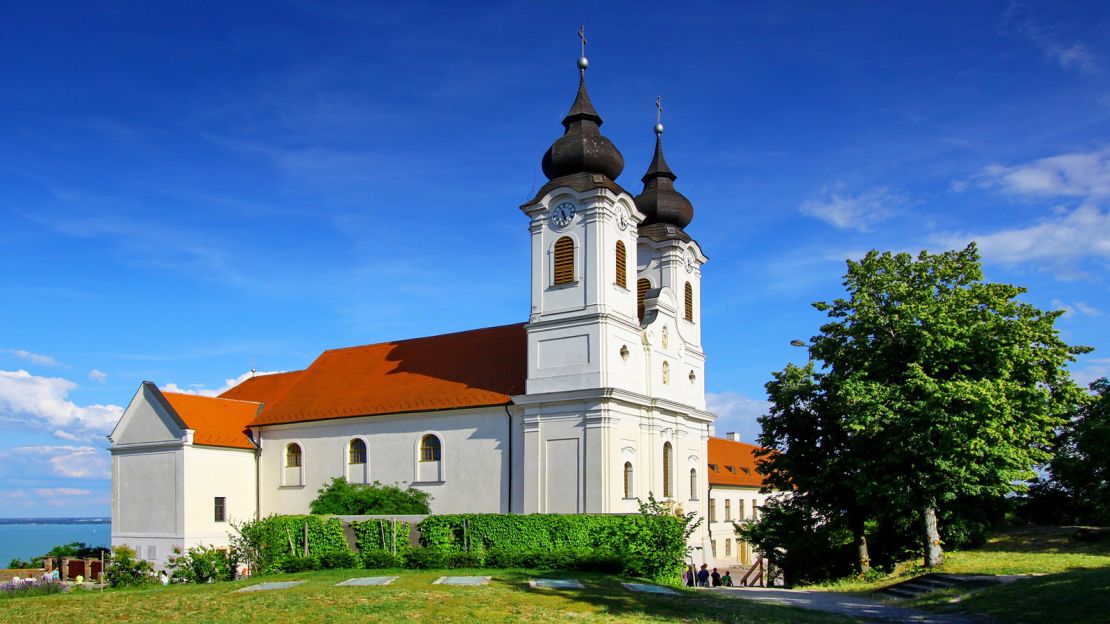 Benedictine monastery  Tihany Abbey divides Lake Balaton into two.