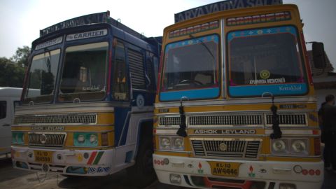 Buses in Kerala, India, that travel to Arya Vaidya Sala, one of the oldest Ayurvedic institutions.