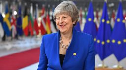 Britain's Prime minister Theresa May arrives ahead of a European Council meeting on Brexit at The Europa Building, The European Parliament on April 10, 2019 in Brussels, Belgium. Theresa May formally presents her case to the European Union for a short delay to Brexit until 30 June 2019. The other EU leaders will then then discuss how to respond at a dinner without her. 