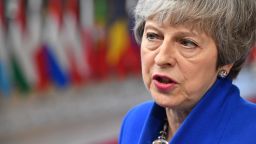BRUSSELS, BELGIUM - APRIL 10:  Britain's Prime minister Theresa May arrives ahead of a European Council meeting on Brexit at The Europa Building, The European Parliament on April 10, 2019 in Brussels, Belgium. Theresa May formally presents her case to the European Union for a short delay to Brexit until 30 June 2019. The other EU leaders will then then discuss how to respond at a dinner without her. (Photo by Leon Neal/Getty Images)
