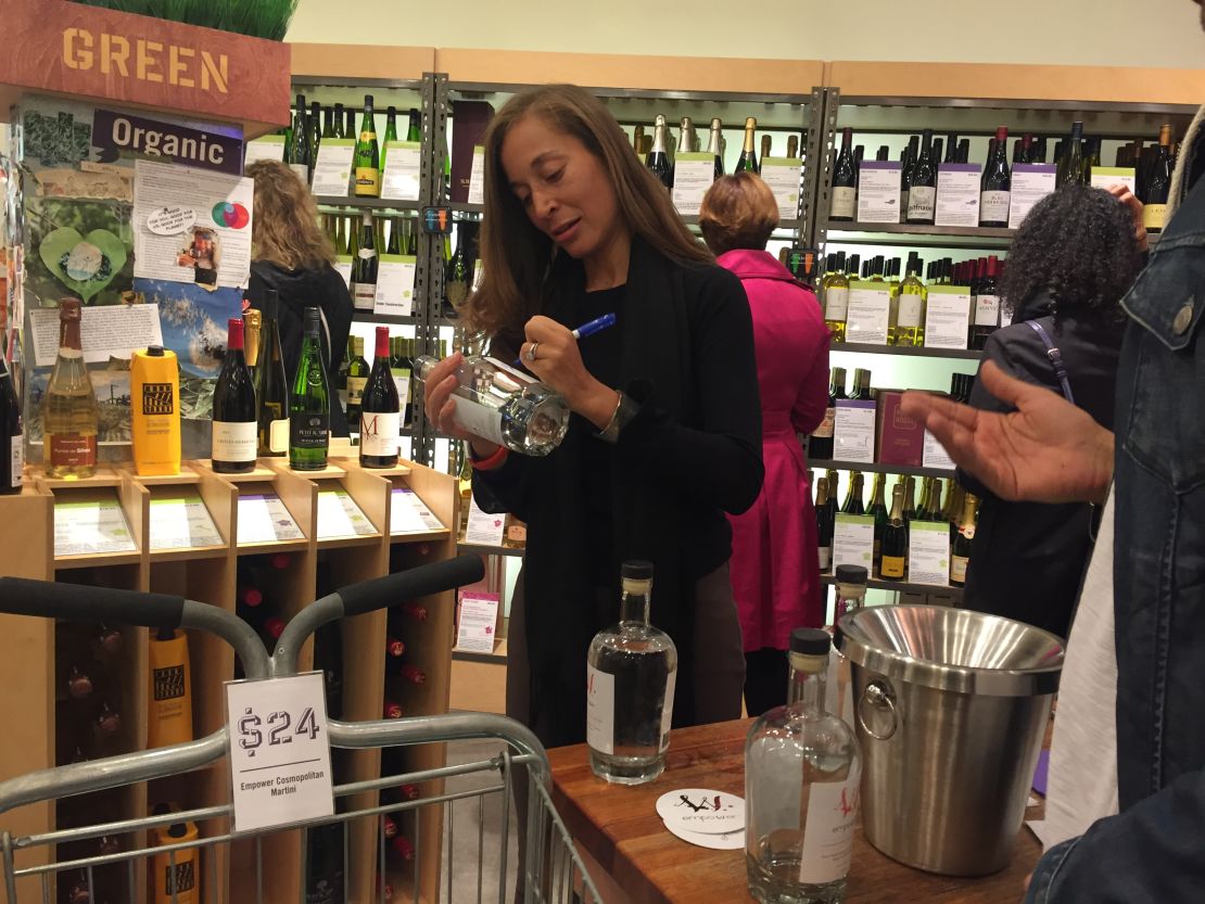 Tiffany Hall at a tasting for her Empower Cocktails.