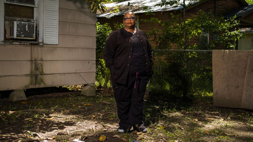 Sheryl Richard, 56, of Opelousas, Louisiana, poses for a portrait at there home on April 10, 2019. Richard is the director of vacation bible school at Greater Union Baptist Church, which burned down suspiciously on April 2, 2019. It was the second of a series of fires at three historically black churches in St. Landry Parish over the course of less than two weeks.