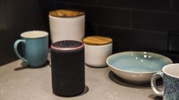 An Amazon Echo Plus smart speaker sits on display during an unveiling event at the Amazon.com Inc. Spheres headquarters in Seattle, Washington, U.S., on Thursday, Sept. 20, 2018. Amazon.com Inc. unveiled its vision for smart homes powered by the Alexa voice assistant, with a dizzying array of new gadgets and features for almost every room in the house -- from a microwave oven to a security camera and wall clock. Photographer: Andrew Burton/Bloomberg via Getty Images