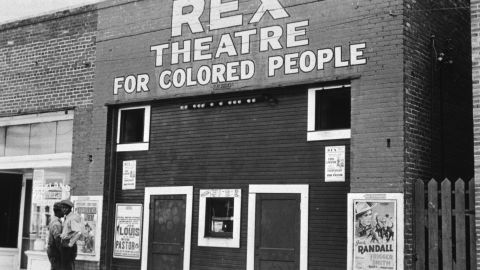 A segregated theater in Leland, Mississippi, in the 1930s.