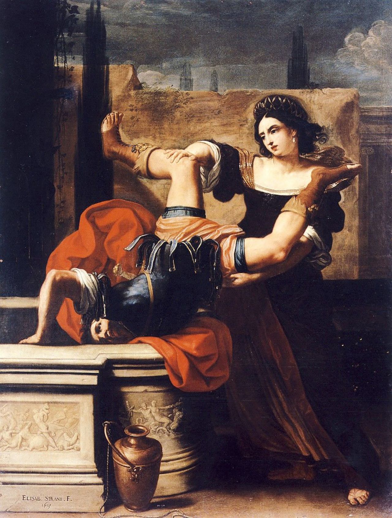 "Timoclea Killing Her Rapist" (1659) by Elisabetta Sirani