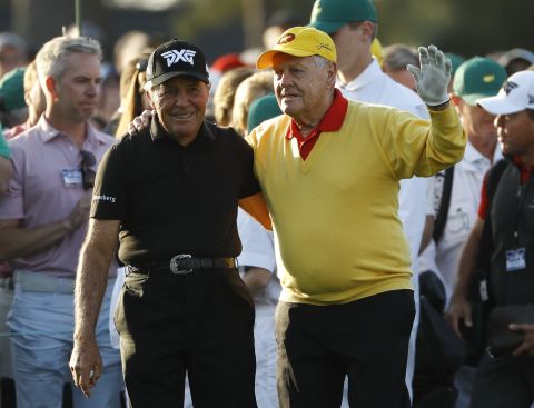 Golf legends Jack Nicklaus and Gary Player got the 83rd Masters under way as ceremonial starters Thursday.