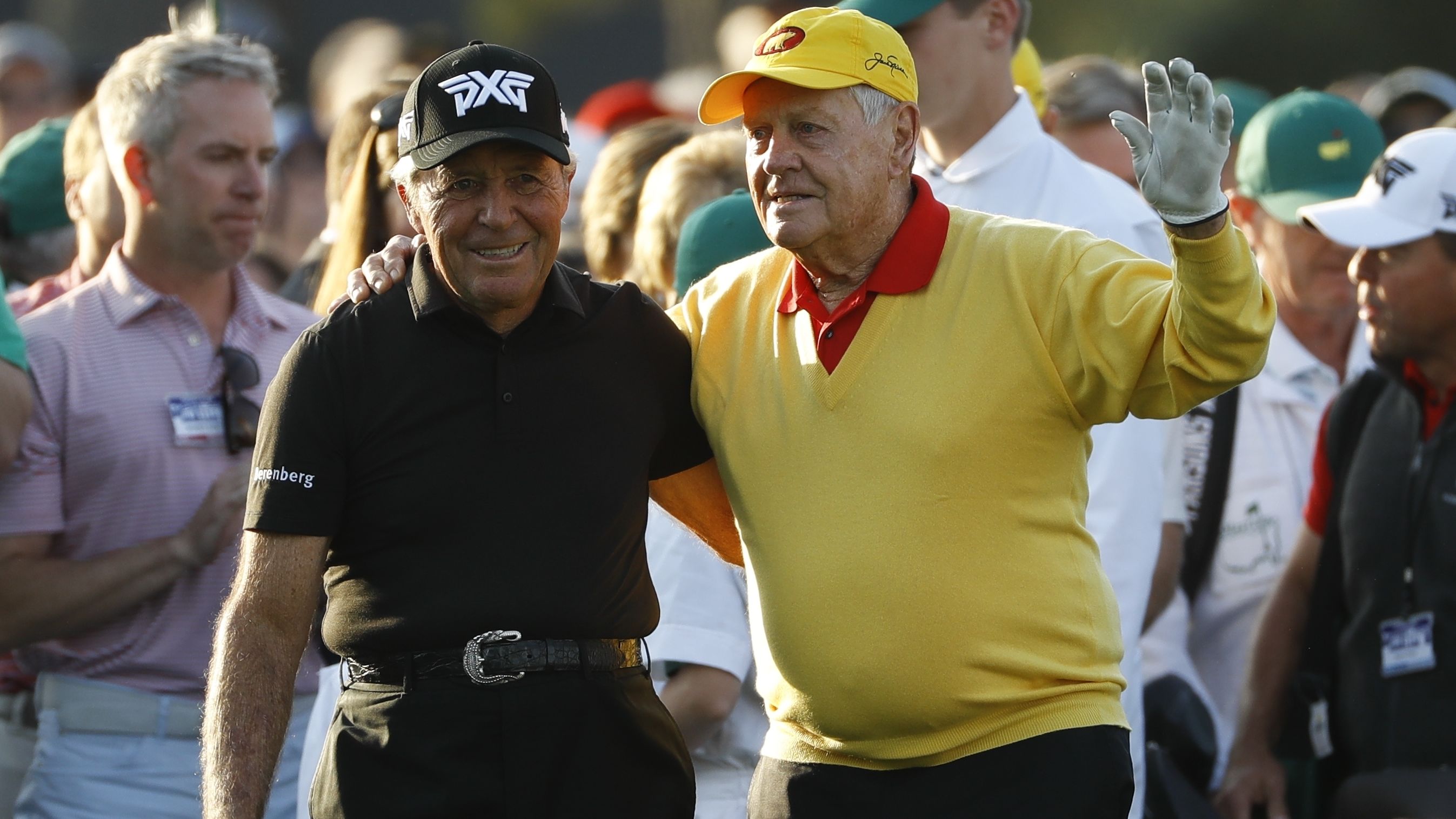 Golf legends Jack Nicklaus and Gary Player got the 83rd Masters under way as ceremonial starters Thursday.