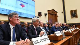 JP Morgan Chase & Co. Chairman & Chief Executive Officer Jamie Dimon(C) testifies before the House Financial Services Committee on accountability for mega banks in the Rayburn House Office Building on Capitol Hill in Washington, DC on April 10, 2019. (Photo by MANDEL NGAN/AFP/Getty Images)