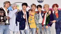 LOS ANGELES, CA - NOVEMBER 19:  BTS poses in the press room during the 2017 American Music Awards at Microsoft Theater on November 19, 2017 in Los Angeles, California.  (Photo by Alberto E. Rodriguez/Getty Images)