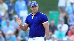 AUGUSTA, GEORGIA - APRIL 11: Brooks Koepka of the United States waves on the 15th hole during the first round of the Masters at Augusta National Golf Club on April 11, 2019 in Augusta, Georgia. (Photo by Andrew Redington/Getty Images)