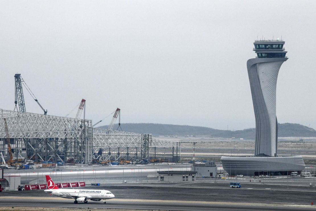 The tulip-shaped control tower.