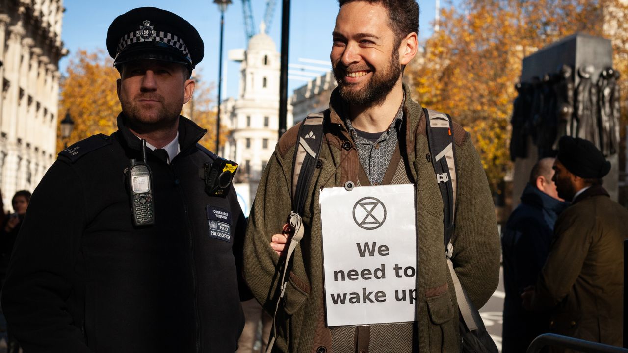 An Extinction Rebellion protester, London, November 2018